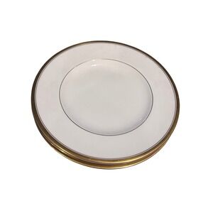 Royal Worcester Viceroy Bread Butter Plates Set 3 White Gold Bone China England